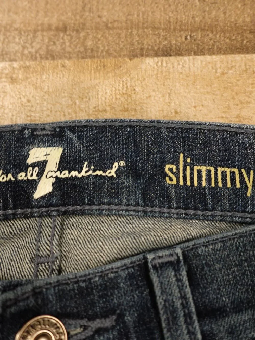 7‎ For All Mankind Slimmy Jeans Men’s 31 Dark Wash Straight Stretch Denim